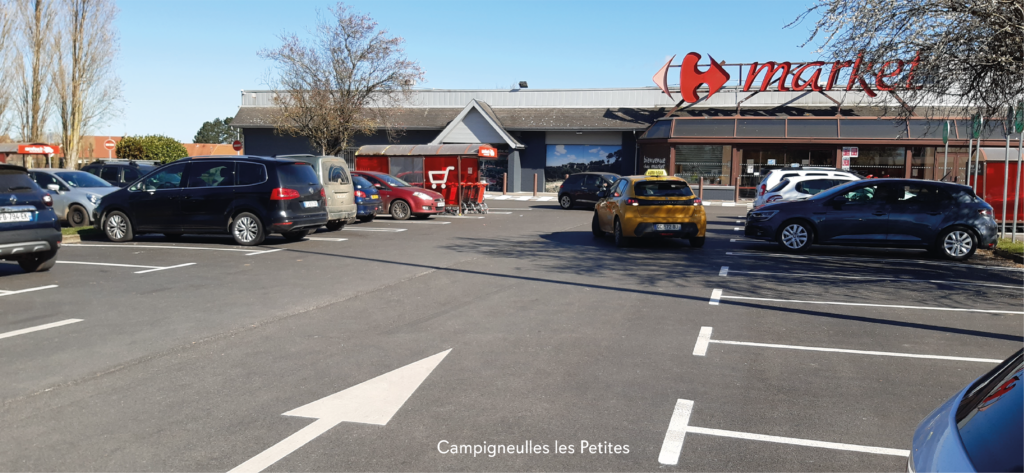 Parking du supermarché Carrefour Campigneulles-les-Petites
