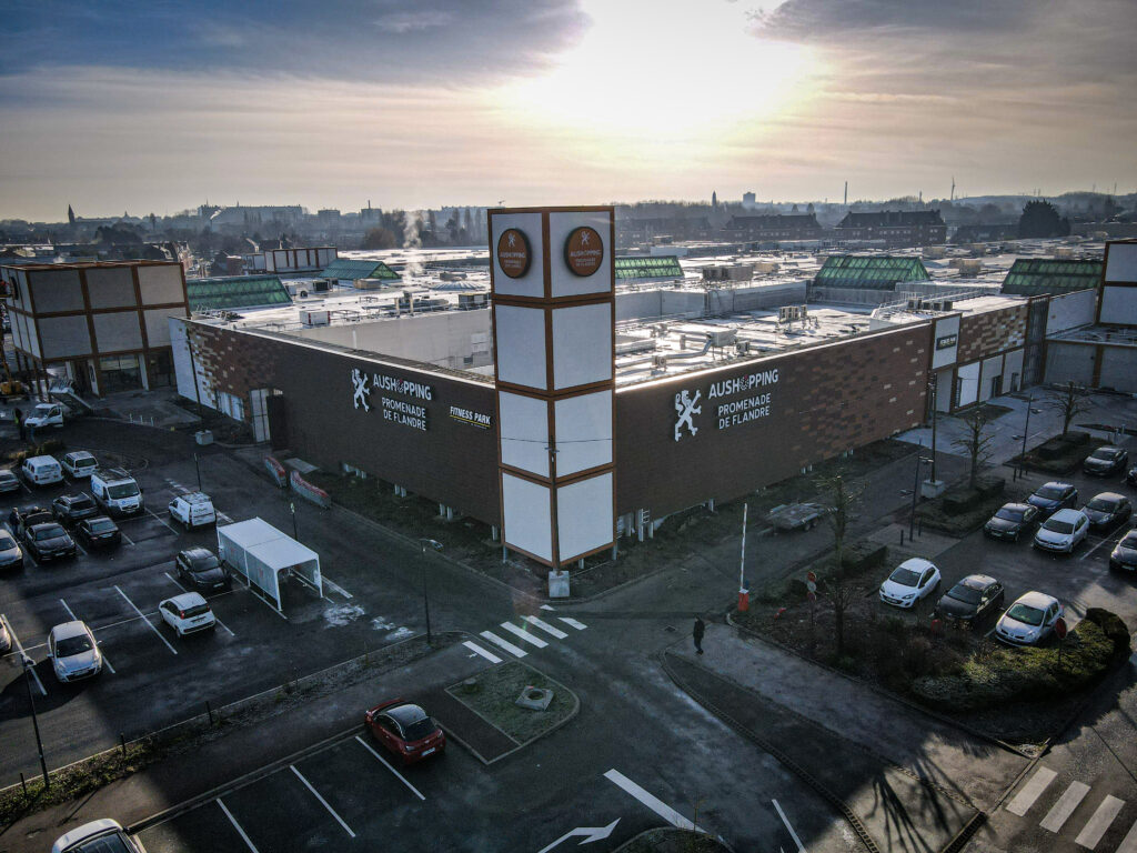 Prise de vue drone Auchan Roncq Promenade des Flandres Totem