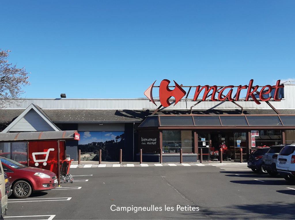 Parking du supermarché Carrefour Campigneulles-les-Petites